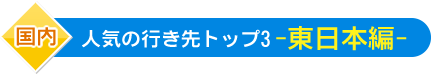 国内 人気の行き先トップ3（東日本編）