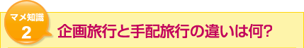 企画旅行と手配旅行の違いは何？