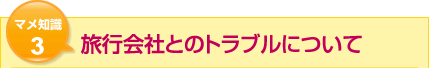 旅行会社とのトラブルについて