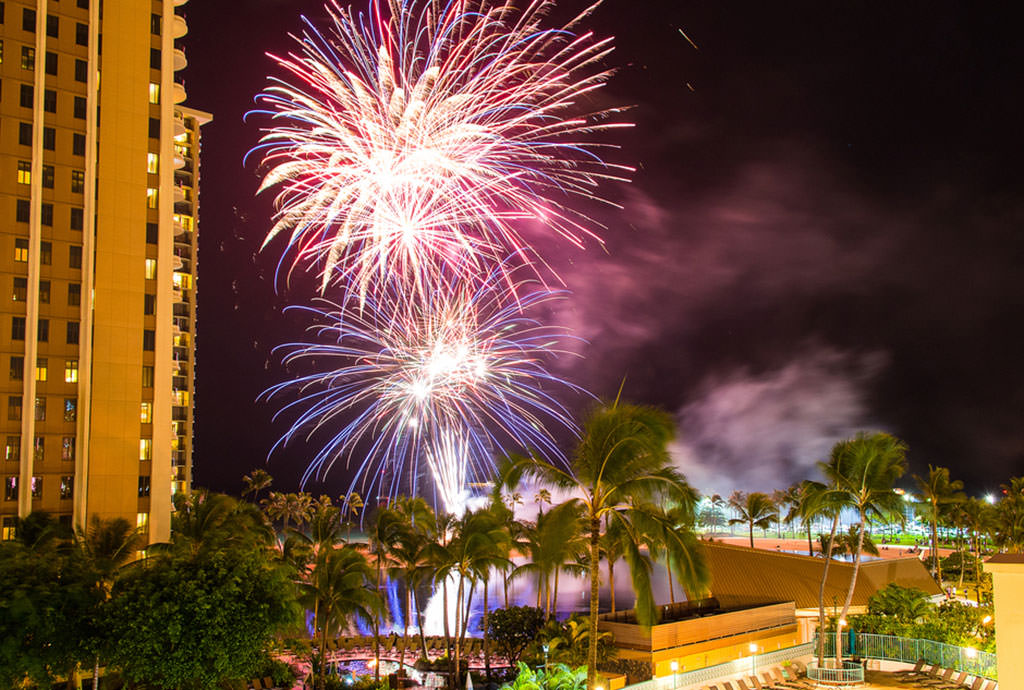 ハワイの花火ショー