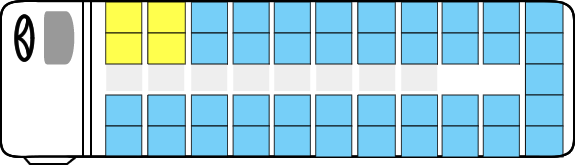 大型バスの座席表：前方座席が上座