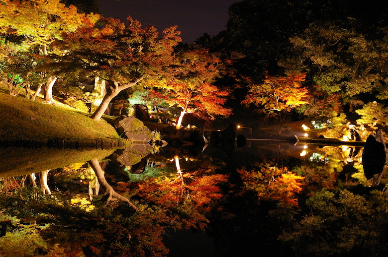 彦根城　玄宮園　ライトアップ