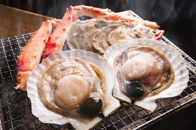 浜焼きが楽しめる