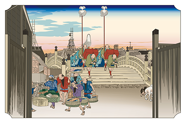 日本橋歌川広重の浮世絵