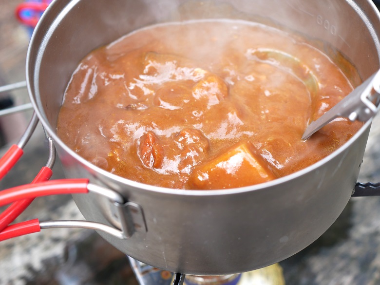 合宿でカレー作りを楽しむ