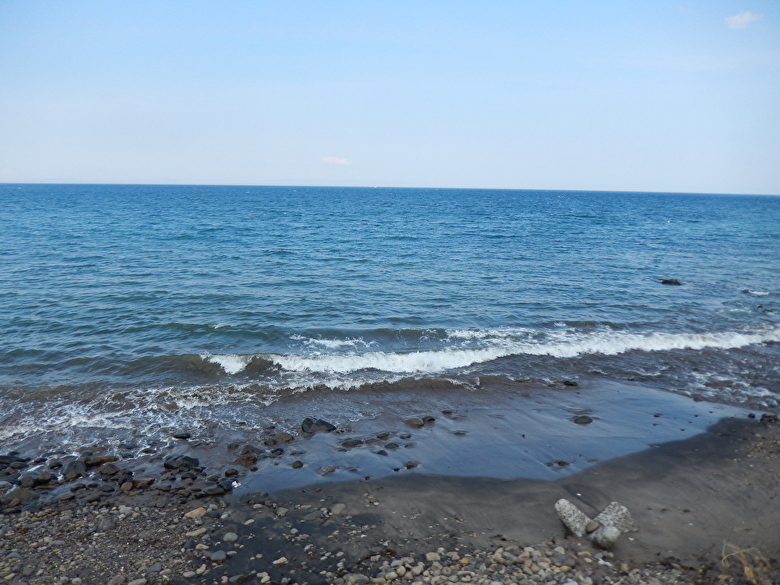 榎本軍上陸点の海