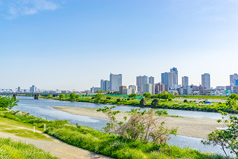 多摩川の景色