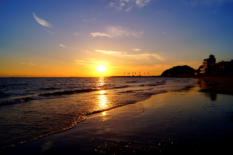 千鳥ヶ浜の夕景