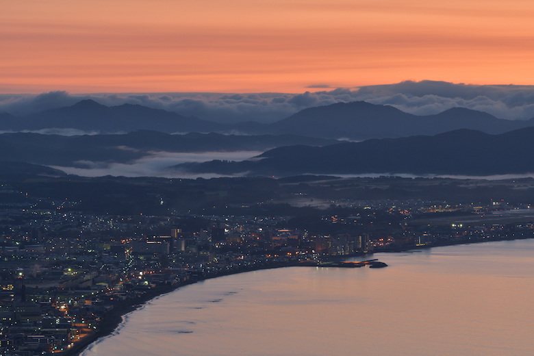 湯川町の夕景