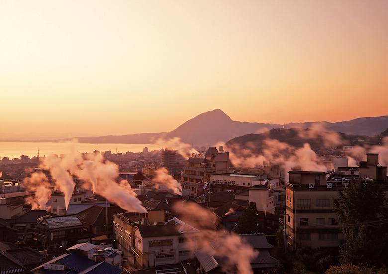 別府温泉夕暮れ