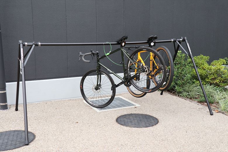 サイクリング部の合宿、自転車部の合宿では、宿にサイクルスタンドがあると嬉しい