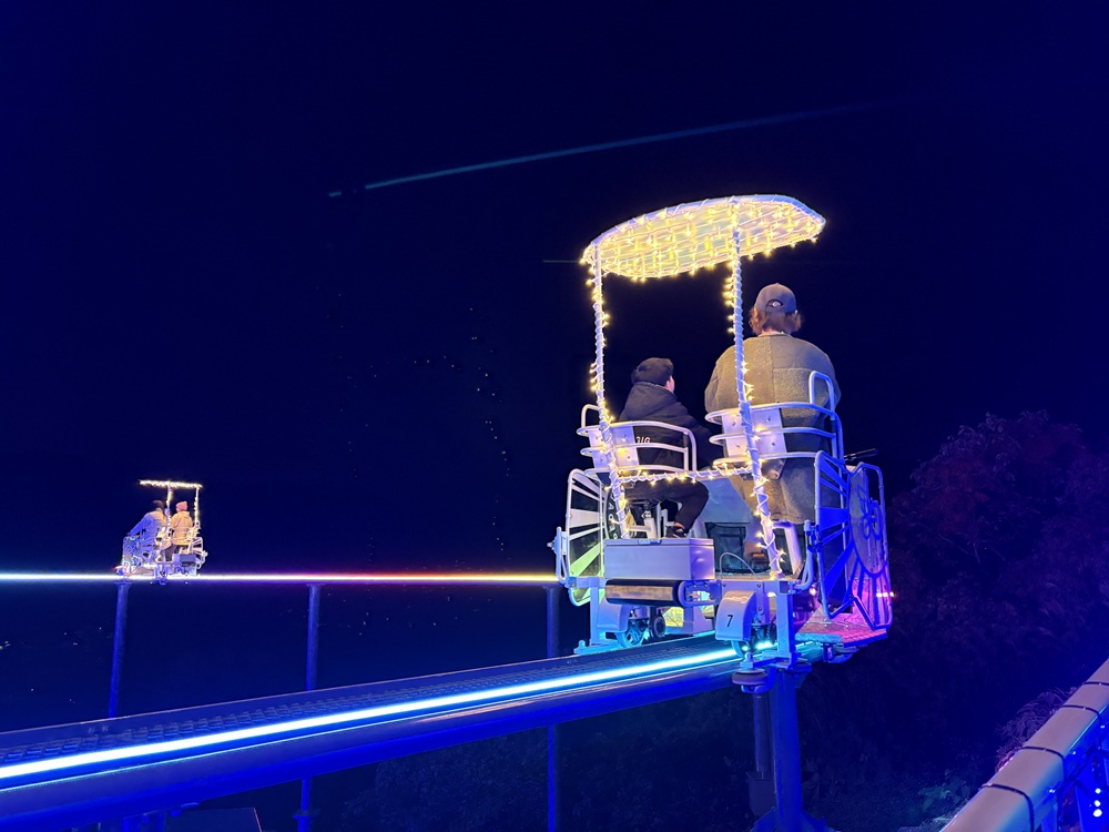 眼下に広がるイルミネーションをスリリングに体感