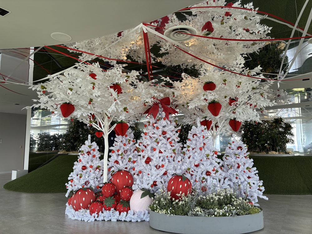 白と赤のコントラストがかわいらしい装飾