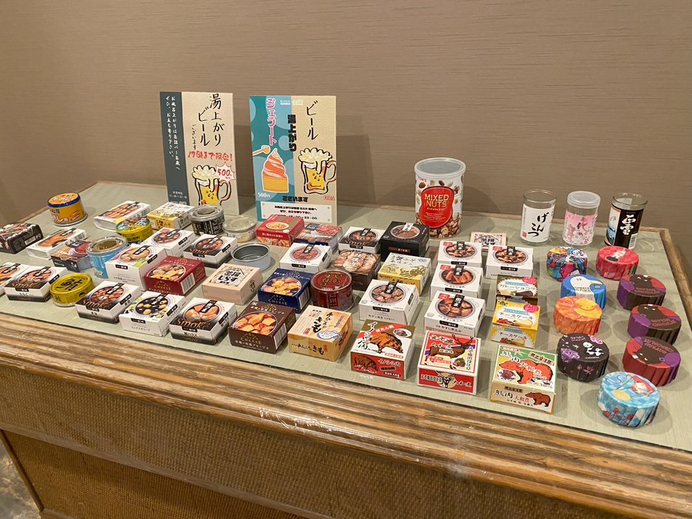 お風呂上りに缶詰で1杯