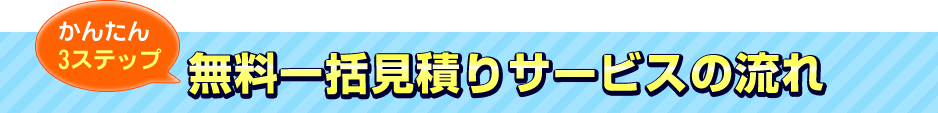 カンタン3ステップ　無料一括見積サービスの流れ