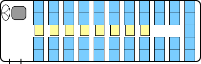 大型観光バスの座席例