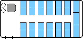 中型観光バスの座席例